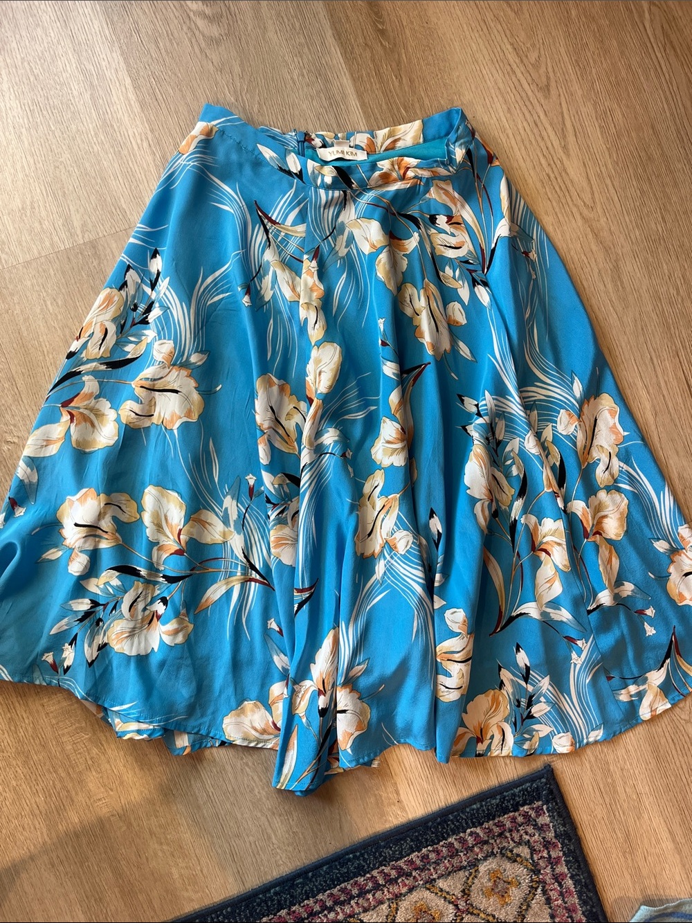 Yumi Kim Turquoise Floral Circle Skirt size small